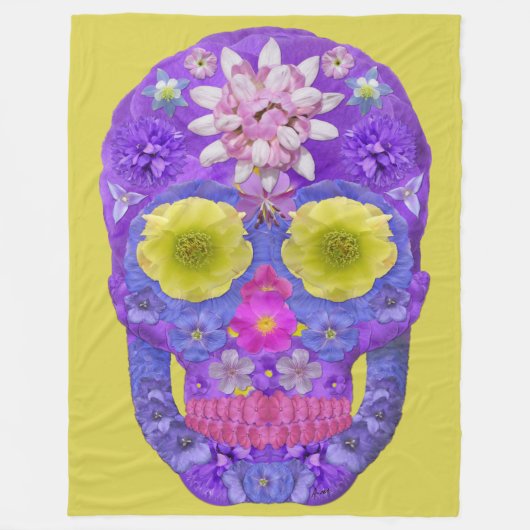 フラワースカル5 フリースブランケット (正面)
