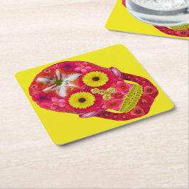 フラワースカル6 スクエアペーパーコースター