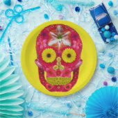 フラワースカル6 ペーパープレート (パーティー)