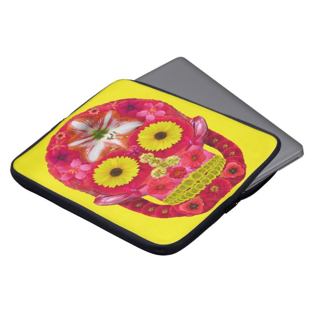 フラワースカル6 ラップトップスリーブ (正面上部)