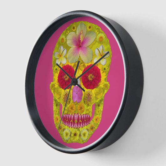 フラワースカル8 壁時計 (傾斜)