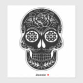 フラワースカル ブラック＆ホワイト ステッカー シール (シート)