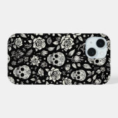 フラワースカル iPhone 15ケース (裏面横)