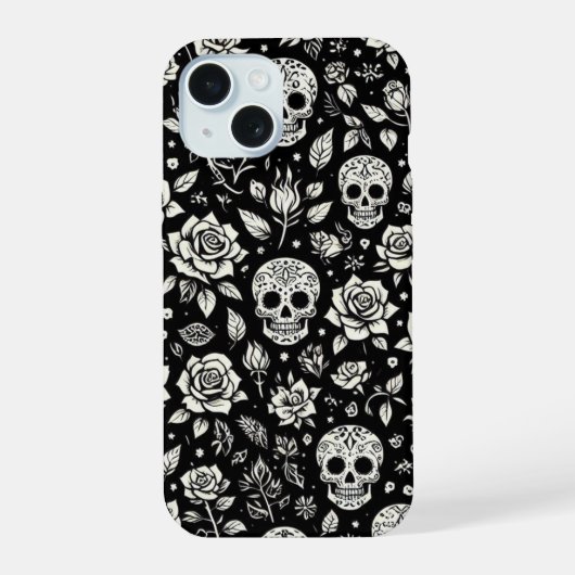 フラワースカル iPhone 15ケース (裏面)