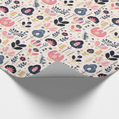 フラワースカンジナビアスタイルパターンラッピング紙 ラッピングペーパー (角)