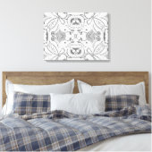 フラワースクエアドードル6 キャンバスプリント (インサイチュ (寝室))