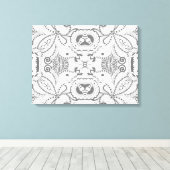 フラワースクエアドードル6 キャンバスプリント (インサイチュ (ウッドフロア))