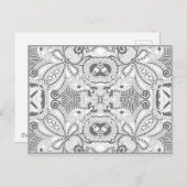 フラワースクエアドードル ポストカード (正面/裏面)