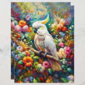 フラワースクラップカラフルブック付きコッカトゥー紙 (正面/裏面)