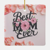 フラワースクリプト ベストマムエバー ピンク フォトコラージュ セラミックオーナメント (裏面)