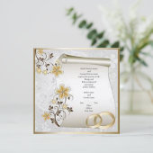フラワースクロール結婚式招待状 招待状 (スタンド正面)
