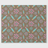 フラワースクールペンシームレスラッピング紙ラブ ラッピングペーパー (フラット)