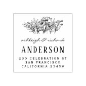 フラワースク結婚リプト名のカスタム差出人住所 ラバースタンプ (インプリント)