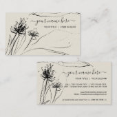 フラワースケッチエレガント手描きガーリー紙 名刺 (正面/裏面)