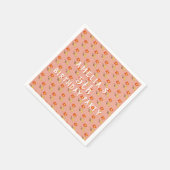 フラワースケッチパターンガールバースデーパーティー スタンダードカクテルナプキン (角)