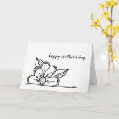 フラワースケッチマザーズデイカード – 内空白の部 カード (黄色い花)