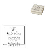 フラワースケッチ差出人住所自己インク ラバースタンプ (押印)