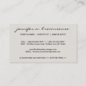 フラワースケッチ紙ベージュシグネチャーボタニカル 名刺 (裏面)