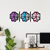 フラワースケッチ ポスター (ホームオフィス)