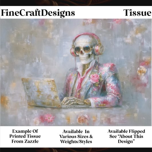 フラワースケルトン　イン　ヘッドフォン　EQ9L　デコパージュ 薄葉紙