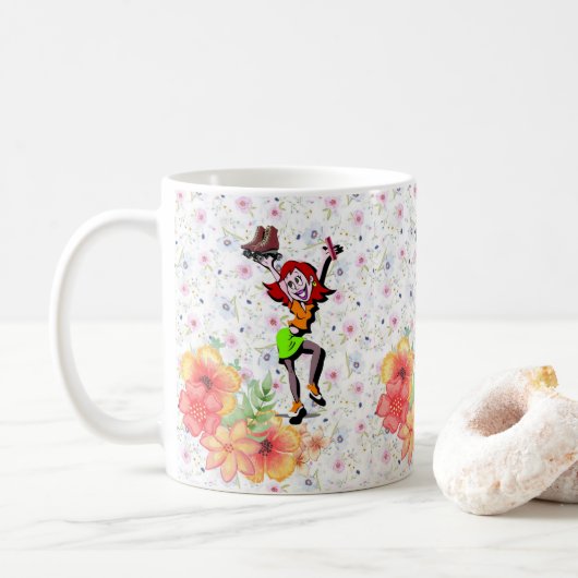 フラワースケートマグカップ コーヒーマグカップ (ドーナツ)