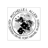 フラワースタイリッシュアート差出人住所 ラバースタンプ (インプリント)