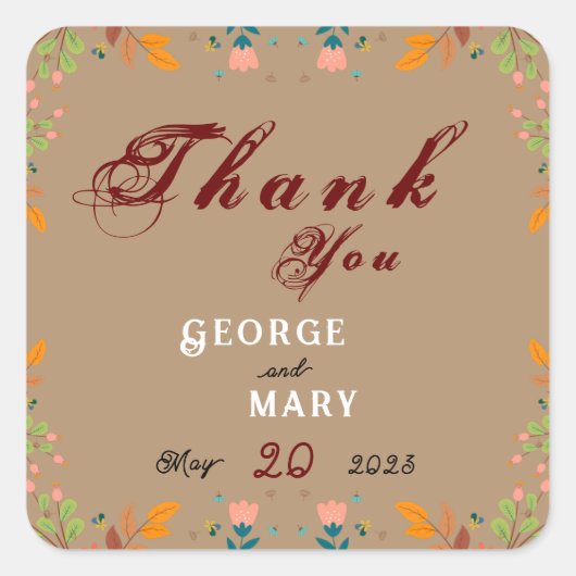 フラワースタイル スクエアシール (正面)