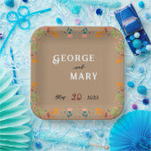 フラワースタイル ペーパープレート (パーティー)