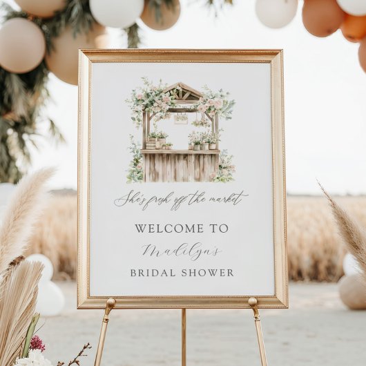 フラワースタンドフレッシュオフ市場ブライダルへようこそ ポスター