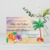 フラワースターフィッシュルアウ(ハワイ式宴会)バースデーパーティー招待状 招待状 (スタンド正面)