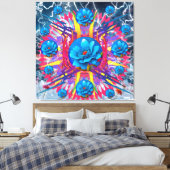 フラワースター キャンバスプリント (インサイチュ (寝室))