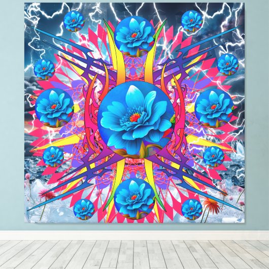 フラワースター キャンバスプリント (インサイチュ (ウッドフロア))