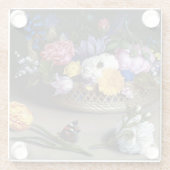 フラワースチルライフボスシェオランダ絵画ズアート ガラスコースター (裏面)