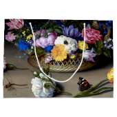 フラワースチルライフボスシェオランダ絵画ズアート ラージペーパーバッグ (裏面)