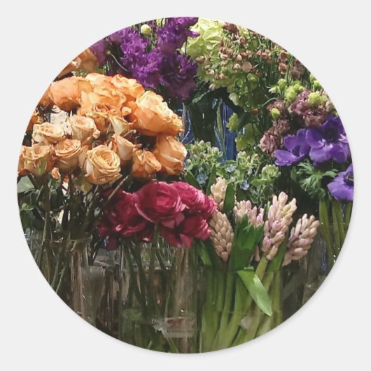 フラワーステッカー – 洗練されたデザイン ラウンドシール (正面)