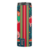 フラワーストライプカラフル先生イニシャルカスタム タンブラー (裏面)