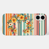 フラワーストライプレトロ(C) Case-Mate iPhoneケース (裏面 (横))