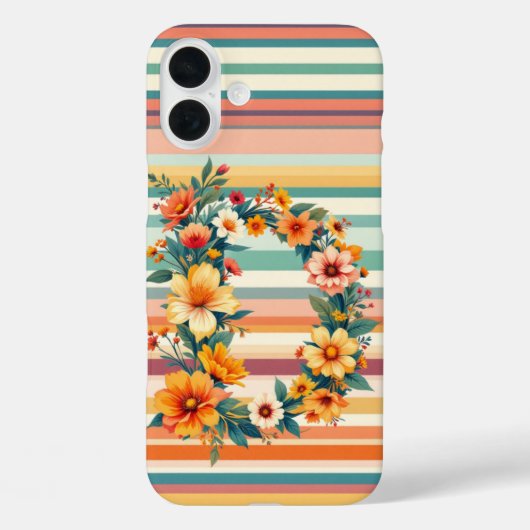 フラワーストライプレトロ(D) Case-Mate iPhoneケース (裏面)