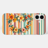 フラワーストライプレトロ(D) Case-Mate iPhoneケース (裏面 (横))