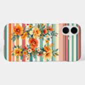 フラワーストライプレトロ(H) Case-Mate iPhoneケース (裏面 (横))