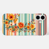 フラワーストライプレトロ(J) Case-Mate iPhoneケース (裏面 (横))