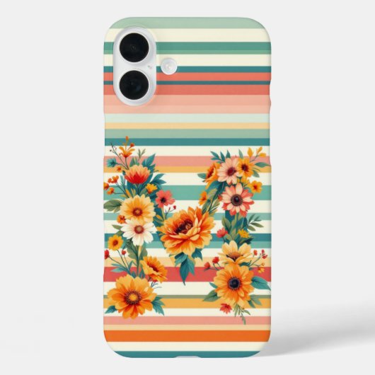 フラワーストライプレトロ(M) Case-Mate iPhoneケース (裏面)