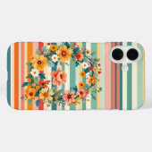 フラワーストライプレトロ(Q) Case-Mate iPhoneケース (裏面 (横))