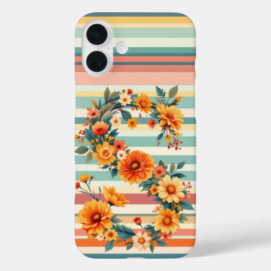 フラワーストライプレトロ(S) Case-Mate iPhoneケース (裏面)
