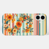 フラワーストライプレトロ(S) Case-Mate iPhoneケース (裏面 (横))