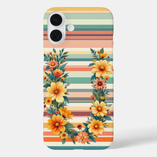 フラワーストライプレトロ(U) Case-Mate iPhoneケース (裏面)