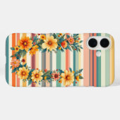 フラワーストライプレトロ(U) Case-Mate iPhoneケース (裏面 (横))