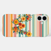 フラワーストライプレトロ(W) Case-Mate iPhoneケース (裏面 (横))
