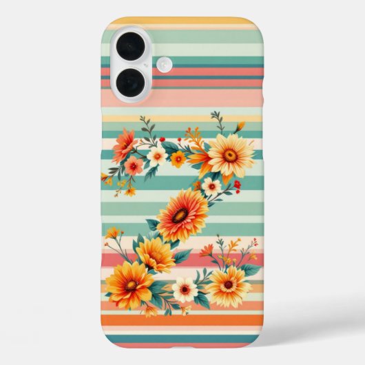 フラワーストライプレトロ(Z) Case-Mate iPhoneケース (裏面)