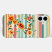フラワーストライプレトロ(Z) Case-Mate iPhoneケース (裏面 (横))